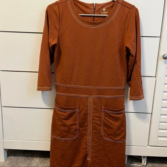 Spartina 499 Made In Peru Burnt Orange Dress - Picture 2 of 7